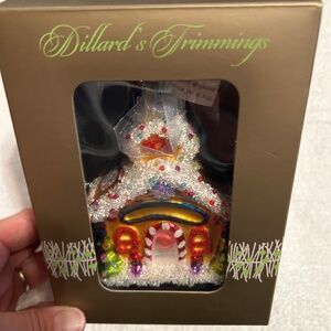 Dillard Trimmings Gingerbread House Blown Glass Ornament